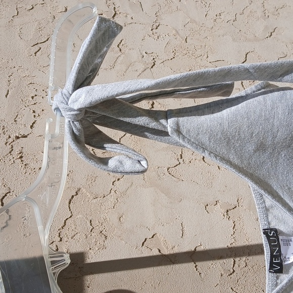 VENUS Gray Sleeveless Tie-Shoulder Dress SZ MEDIUM - Picture 4 of 15